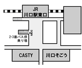 川口駅東口　バス停乗り場